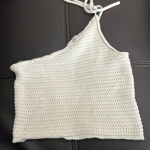 White Crochet Halter Top